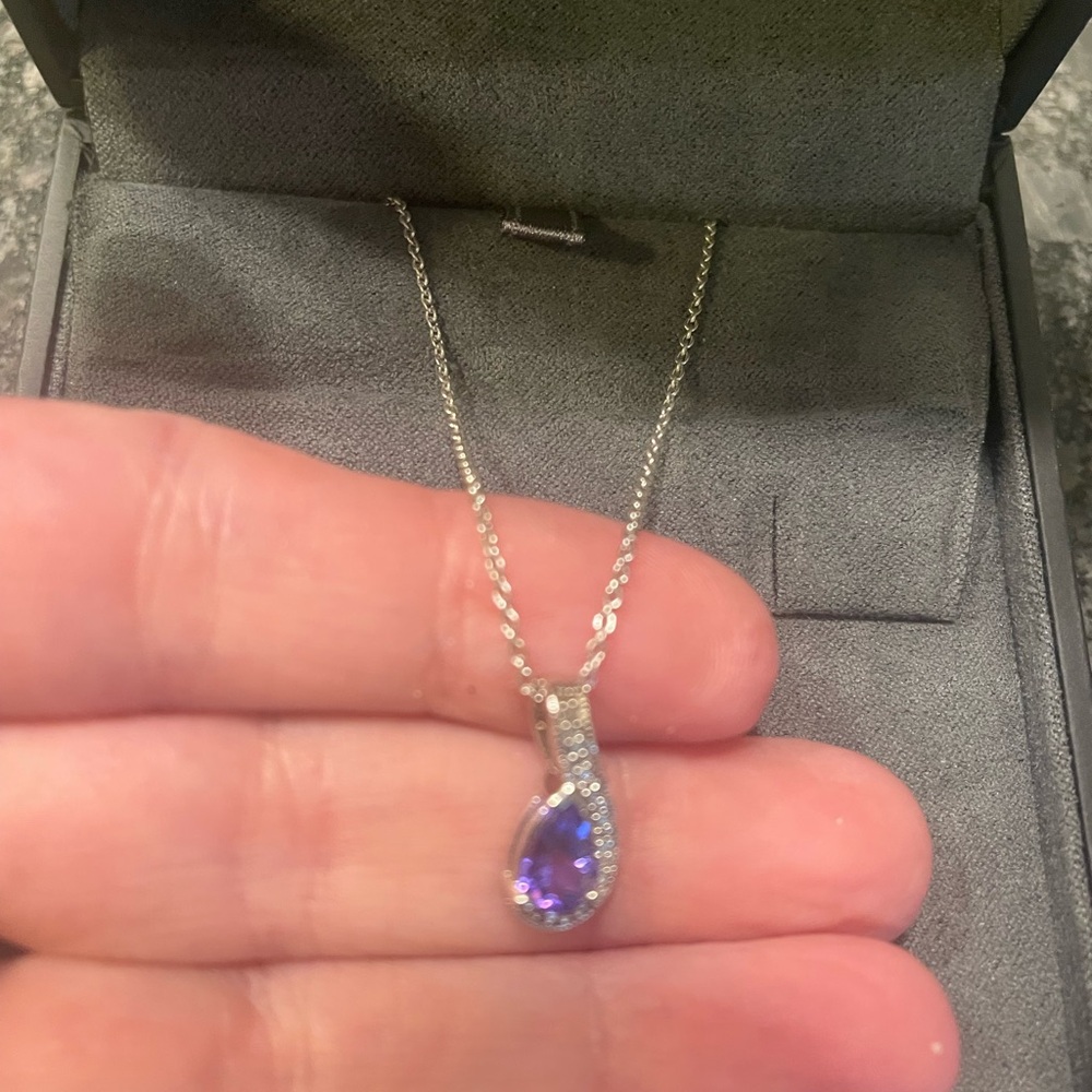 New Diamonds international tanzanite and diamond pendant.